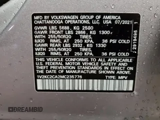 2021 Volkswagen Atlas SE with VIN 1V2KC2CA2MC235776, listed as a Copart auction lot 64352824 with 31,753 mi miles and Salvage title. Bid and sale history available at DreamBid. Image 14.