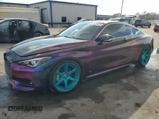 2018 Infiniti Q60 3.0t LUXE with VIN JN1EV7EL8JM392824, listed as a Copart auction lot 44124275 with 71,159 mi miles and Non Repairable. Bid and sale history available at carsss.com. Image 1.