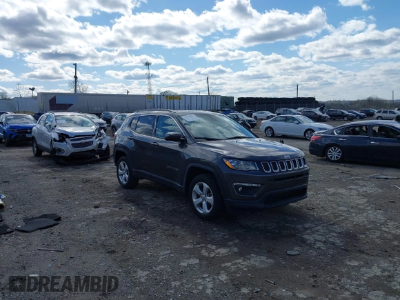 2019 Jeep Compass Latitude z VIN 3C4NJDBB3KT849487, wystawiony jako IAAI lot #41996602 z przebiegiem 45 138 mil mil oraz . Historia ofert i sprzedaży dostępna na DreamBid. Obrazek 1.
