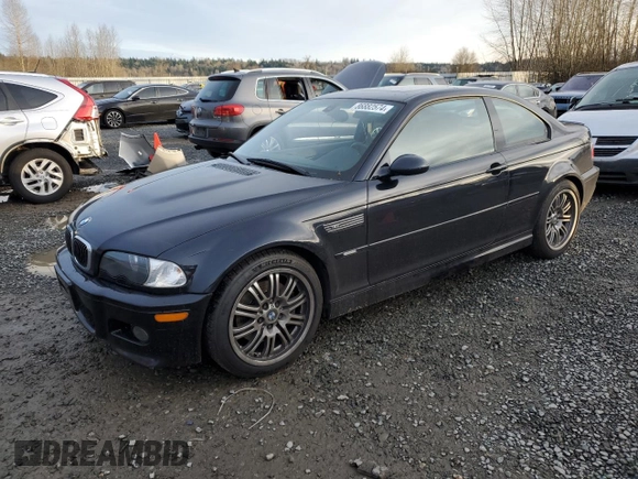 2002 BMW 3 Series M3 with VIN WBSBL93452JR17119, listed as a Copart auction lot 86882574 with 45,108 mi miles and Salvage Title. Bid and sale history available at DreamBid. Image 1.