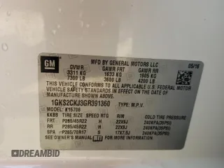 2016 GMC Yukon Denali with VIN 1GKS2CKJ3GR391360, listed as a Copart auction lot 65940114 with 51,040 mi miles and Salvage Title. Bid and sale history available at carsss.com. Image 16.