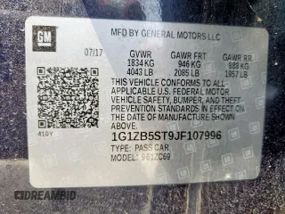 2018 Chevrolet Malibu LS with VIN 1G1ZB5ST9JF107996, listed as a Copart auction lot 50532065 with 123,631 mi miles and Salvage Title. Bid and sale history available at DreamBid. Image 12.
