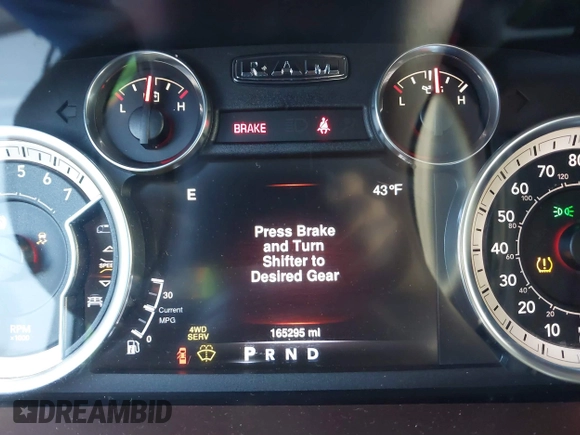 2013 Ram 1500 Outdoorsman with VIN 1C6RR7LT9DS626255, listed as a IAAI auction lot 41392530 with 165,295 mi miles. Bid and sale history available at carsss.com. Image 7.