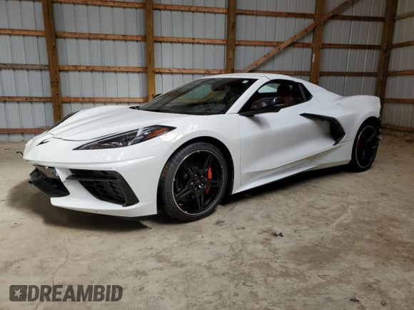 2023 Chevrolet Corvette 2LT with VIN 1G1YB3D48P5124129, listed as a Copart auction lot 44167625 with 2,487 mi miles and Non Repairable. Bid and sale history available at carsss.com. Image 1.