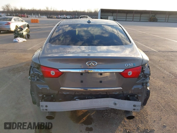 2014 Infiniti Q50 Hybrid Sport with VIN JN1AV7AP4EM691658, listed as a IAAI auction lot 41164910 with 90,521 mi miles and . Bid and sale history available at DreamBid. Image 17.