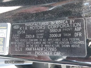 2015 Kia Forte LX with VIN KNAFX4A69F5279165, listed as a IAAI auction lot 42020060 with 1 mi miles. Bid and sale history available at carsss.com. Image 9.