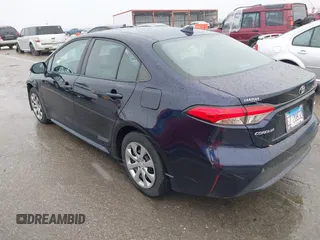 2020 Toyota Corolla LE with VIN 5YFEPRAE4LP100578, listed as a IAAI auction lot 41727630 with 93,422 mi miles. Bid and sale history available at carsss.com. Image 3.