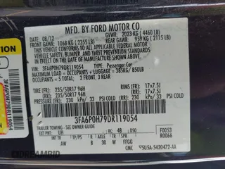 2013 Ford Fusion SE with VIN 3FA6P0H79DR119054, listed as a IAAI auction lot 42498088 with 155,310 mi miles and . Bid and sale history available at DreamBid. Image 9.