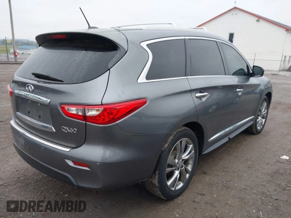 2015 Infiniti QX60 with VIN 5N1AL0MMXFC532738, listed as a IAAI auction lot 41995957 with 155,495 mi miles. Bid and sale history available at carsss.com. Image 4.