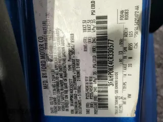 2012 Ford Fusion SPORT with VIN 3FAHP0KC4CR330577, listed as a Copart auction lot 49102615 with 70,845 mi miles and Salvage Title. Bid and sale history available at carsss.com. Image 12.