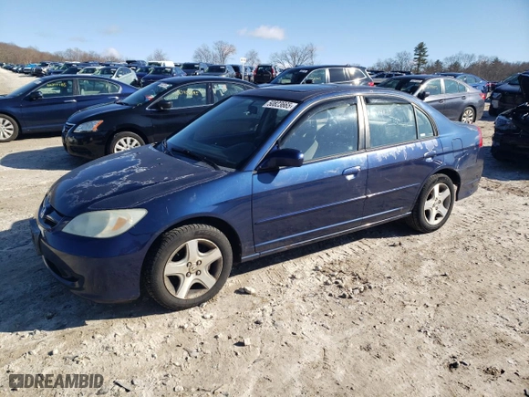 2005 Honda Civic Sdn EX with VIN 2HGES26705H567829, listed as a Copart auction lot 50823665 with 120,911 mi miles and Clean Title. Bid and sale history available at carsss.com. Image 1.