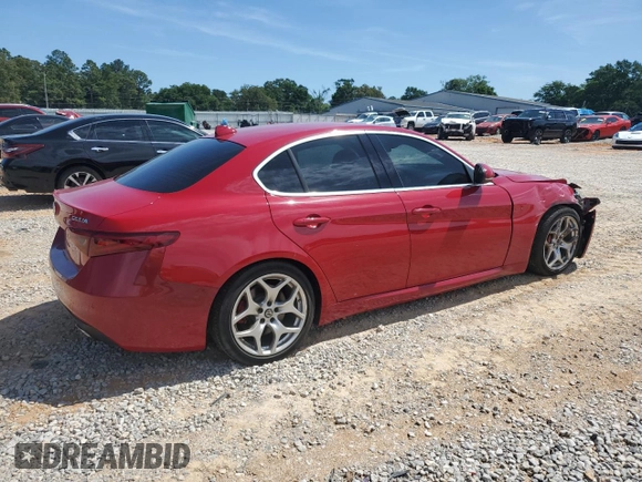 2018 Alfa Romeo Giulia Ti Sport with VIN ZARFAECN6J7592580, listed as a Copart auction lot 57793105 with 56,580 mi miles and Salvage title. Bid and sale history available at DreamBid. Image 3.
