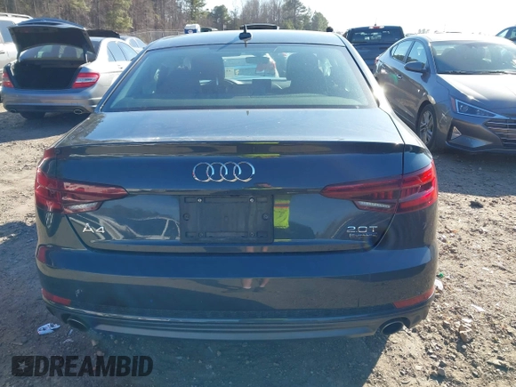 2018 Audi A4 Premium with VIN WAUDNAF47JA019737, listed as a IAAI auction lot 41506511 with 49,605 mi miles. Bid and sale history available at carsss.com. Image 16.