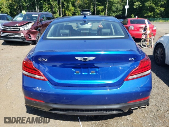 2021 Genesis G70 2.0T with VIN KMTG34LA7MU074906, listed as a Copart auction lot 71181204 with 41,757 mi miles and Salvage title. Bid and sale history available at DreamBid. Image 6.