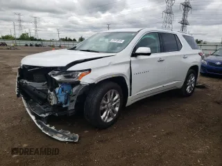 2019 Chevrolet Traverse High Country z VIN 1GNEVJKW0KJ162049, wystawiony jako Copart lot #57618915 z przebiegiem 56 516 mil mil oraz Szkoda całkowita • Salvage title. Historia ofert i sprzedaży dostępna na DreamBid. Obrazek 1.