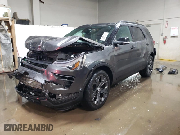 2018 Ford Explorer Sport with VIN 1FM5K8GT6JGA24211, listed as a Copart auction lot 52427215 with 71,788 mi miles and Salvage Title. Bid and sale history available at DreamBid. Image 1.