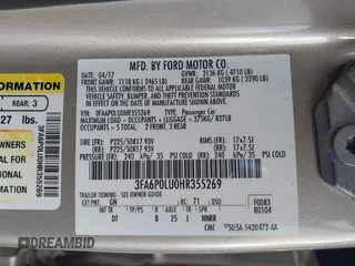 2017 Ford Fusion Hybrid SE with VIN 3FA6P0LU0HR355269, listed as a IAAI auction lot 41745299 with 97,675 mi miles and . Bid and sale history available at DreamBid. Image 9.