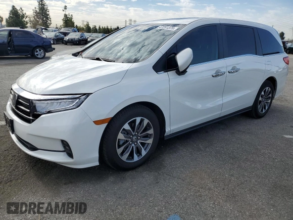 2022 Honda Odyssey EX-L with VIN 5FNRL6H72NB021962, listed as a Copart auction lot 47251375 with 47,627 mi miles and Salvage Title. Bid and sale history available at DreamBid. Image 1.