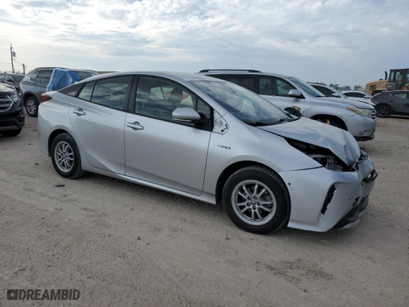 2022 Toyota Prius L Eco with VIN JTDKAMFU9N3167048, listed as a Copart auction lot 53555445 with 54,563 mi miles and Salvage Title. Bid and sale history available at carsss.com. Image 4.