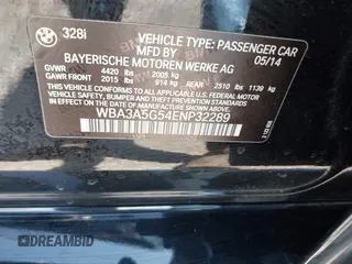 2014 BMW 3 Series 328i с VIN WBA3A5G54ENP32289, выставлен на аукционе IAAI как лот 42316443 с пробегом Не указан миль и . История ставок и продаж доступна на DreamBid. Изображение 9.