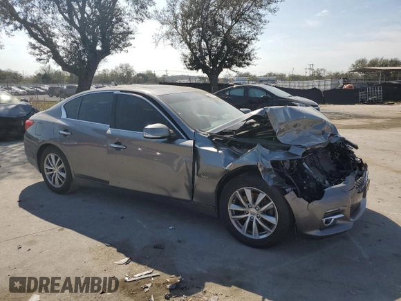 2016 Infiniti Q50 2.0t Premium with VIN JN1CV7AR1GM252284, listed as a Copart auction lot 43807775 with 107,735 mi miles and Salvage Title. Bid and sale history available at carsss.com. Image 4.