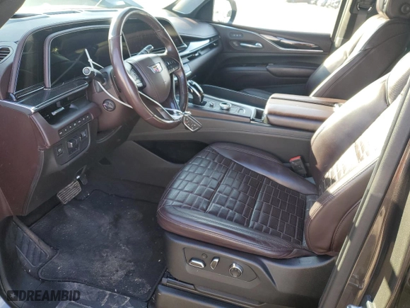 2021 Cadillac Escalade Premium Luxury Platinum with VIN 1GYS4DKL2MR100902, listed as a Copart auction lot 42522595 with 60,770 mi miles and Salvage Title. Bid and sale history available at carsss.com. Image 7.