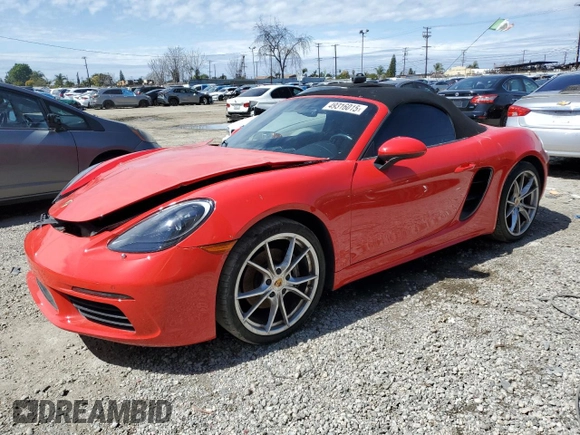 2019 Porsche 718 Boxster z VIN WP0CA2A84KS210831, wystawiony jako Copart lot #49316015 z przebiegiem 53 539 mil mil oraz Szkoda całkowita • Salvage title. Historia ofert i sprzedaży dostępna na DreamBid. Obrazek 1.