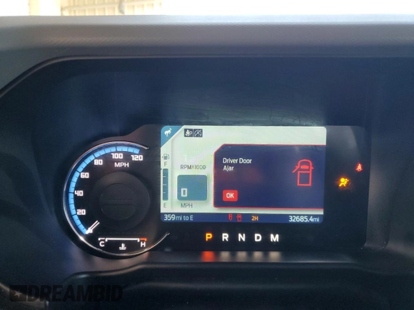2023 Ford Bronco with VIN 1FMDE5BH7PLB10308, listed as a Copart auction lot 68211584 with 32,685 mi miles and Salvage Title. Bid and sale history available at DreamBid. Image 9.