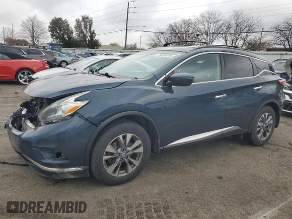2017 Nissan Murano SV with VIN 5N1AZ2MG1HN114550, listed as a Copart auction lot 80918854 with 158,753 mi miles and Salvage Title. Bid and sale history available at carsss.com. Image 1.