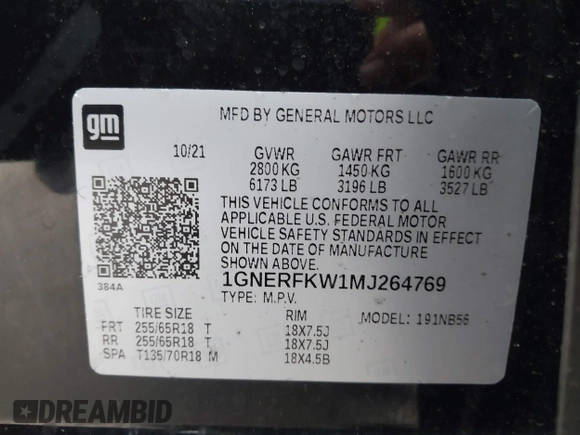 2021 Chevrolet Traverse LS with VIN 1GNERFKW1MJ264769, listed as a IAAI auction lot 42100515 with 55,971 mi miles and . Bid and sale history available at DreamBid. Image 9.