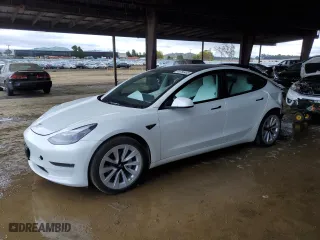2023 Tesla Model 3 with VIN 5YJ3E1EA9PF515418, listed as a Copart auction lot 43785455 with 6,998 mi miles and Salvage Title. Bid and sale history available at carsss.com. Image 1.