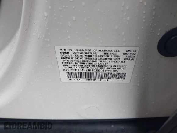 2016 Acura MDX z VIN 5FRYD4H23GB035209, wystawiony jako IAAI lot #42267892 z przebiegiem 109 295 mil mil oraz . Historia ofert i sprzedaży dostępna na DreamBid. Obrazek 9.