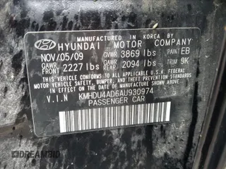 2010 Hyundai Elantra GLS with VIN KMHDU4AD6AU930974, listed as a Copart auction lot 73050024 with 76,430 mi miles and Salvage title. Bid and sale history available at DreamBid. Image 13.