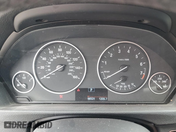 2014 BMW 3 Series 320i with VIN WBA3B1G53ENS80793, listed as a Copart auction lot 53149125 with 98,531 mi miles and Salvage Title. Bid and sale history available at carsss.com. Image 9.