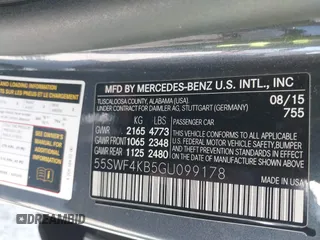 2016 Mercedes-Benz C 300 Luxury with VIN 55SWF4KB5GU099178, listed as a IAAI auction lot 41983883 with 163,126 mi miles and . Bid and sale history available at carsss.com. Image 9.