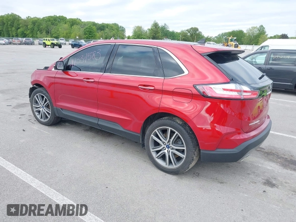 2021 Ford Edge Titanium with VIN 2FMPK4K91MBA16896, listed as a IAAI auction lot 42334583 with 37,508 mi miles and . Bid and sale history available at DreamBid. Image 3.