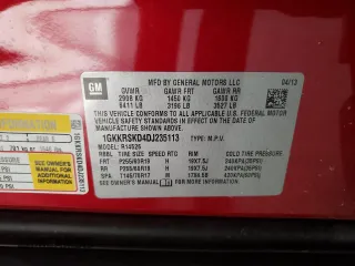 2013 GMC Acadia SLT with VIN 1GKKRSKD4DJ235113, listed as a Copart auction lot 44898095 with 157,548 mi miles and Salvage Title. Bid and sale history available at carsss.com. Image 13.