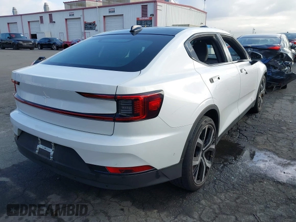 2021 Polestar 2 Launch Edition with VIN LPSED3KA8ML017658, listed as a IAAI auction lot 41538067 with 78,556 mi miles. Bid and sale history available at carsss.com. Image 4.