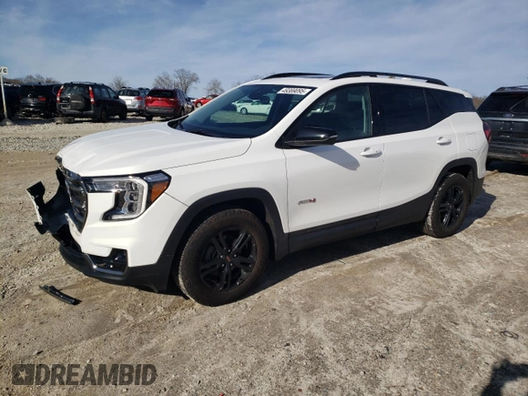 2023 GMC Terrain AT4 z VIN 3GKALYEG2PL234481, wystawiony jako Copart lot #49389095 z przebiegiem 8 555 mil mil oraz Szkoda całkowita • Salvage title. Historia ofert i sprzedaży dostępna na DreamBid. Obrazek 1.
