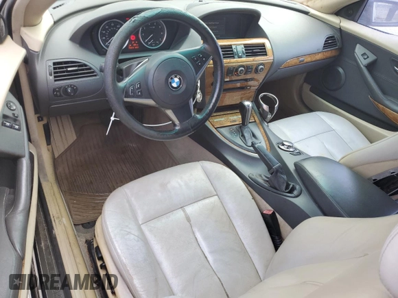 2005 BMW 6 Series 645Ci with VIN WBAEH73435B193355, listed as a Copart auction lot 76235744 with 150,474 mi miles and Salvage Title. Bid and sale history available at DreamBid. Image 8.
