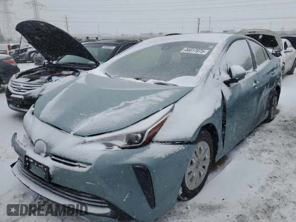 2022 Toyota Prius L Eco with VIN JTDKAMFU6N3187693, listed as a Copart auction lot 44617075 with 26,821 mi miles and Salvage Title. Bid and sale history available at DreamBid. Image 1.