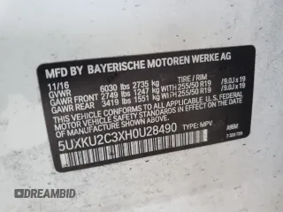 2017 BMW X6 xDrive35i z VIN 5UXKU2C3XH0U28490, wystawiony jako Copart lot #55751435 z przebiegiem 190 919 mil mil oraz Szkoda całkowita • Salvage title. Historia ofert i sprzedaży dostępna na DreamBid. Obrazek 13.