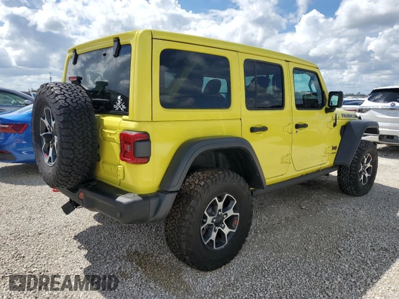 2022 Jeep Wrangler Unlimited Rubicon with VIN 1C4HJXFG3NW214174, listed as a Copart auction lot 74136484 with 5,292 mi miles and Salvage title. Bid and sale history available at DreamBid. Image 3.