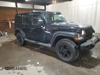 2021 Jeep Wrangler Unlimited Sahara High Altitude with VIN 1C4HJXEG4MW844446, listed as a Copart auction lot 76680594 with 27,124 mi miles and Salvage title. Bid and sale history available at DreamBid. Image 4.