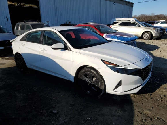 2023 Hyundai Elantra Hybrid Blue with VIN KMHLM4AJ0PU036690, listed as a Copart auction lot 47407205 with 31,894 mi miles and Salvage Title. Bid and sale history available at carsss.com. Image 4.