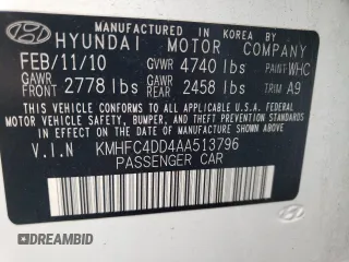 2010 Hyundai Azera GLS z VIN KMHFC4DD4AA513796, wystawiony jako Copart lot #59782965 z przebiegiem 56 958 mil mil oraz Szkoda całkowita • Salvage title. Historia ofert i sprzedaży dostępna na DreamBid. Obrazek 12.