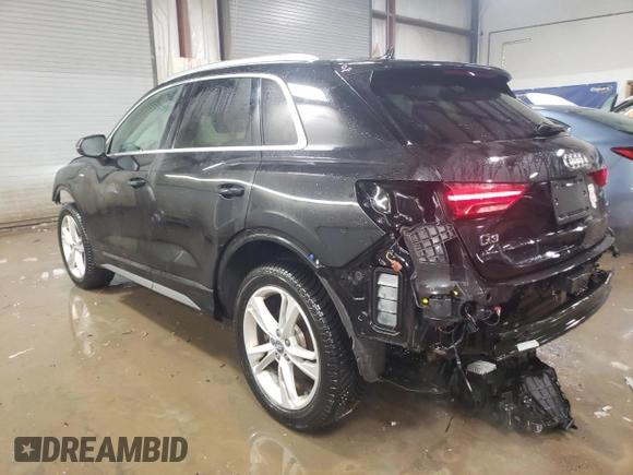 2020 Audi Q3 S line Premium with VIN WA1DECF33L1028387, listed as a Copart auction lot 46089625 with 49,297 mi miles and Salvage Title. Bid and sale history available at carsss.com. Image 2.