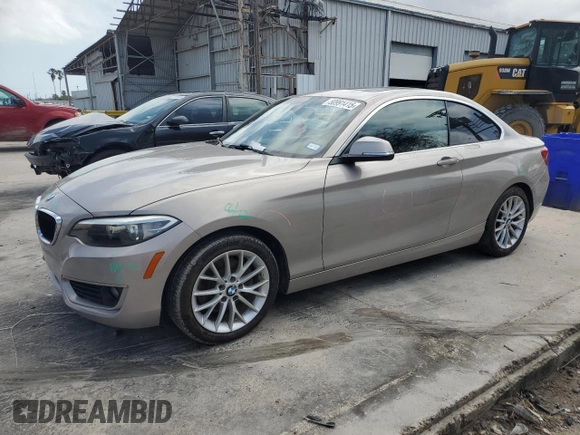 2015 BMW 2 Series 228i with VIN WBA1F5C51FV257605, listed as a Copart auction lot 50991415 with 122,396 mi miles and Salvage Title. Bid and sale history available at carsss.com. Image 1.