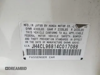 2004 Acura TSX with VIN JH4CL96814C017088, listed as a IAAI auction lot 42753492 with 114,486 mi miles and . Bid and sale history available at DreamBid. Image 9.