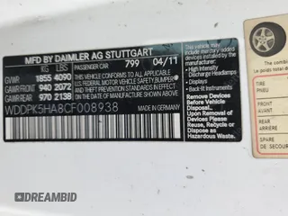2012 Mercedes-Benz SLK 350 z VIN WDDPK5HA8CF008938, wystawiony jako Copart lot #57484345 z przebiegiem 84 627 mil mil oraz Szkody całkowita. Historia ofert i sprzedaży dostępna na DreamBid. Obrazek 12.